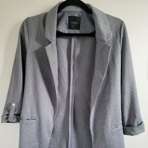 Dynamite women's long blue-grey open blazer with pockets, Size S